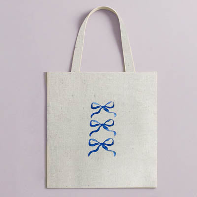 Tote Blue Bow Trio